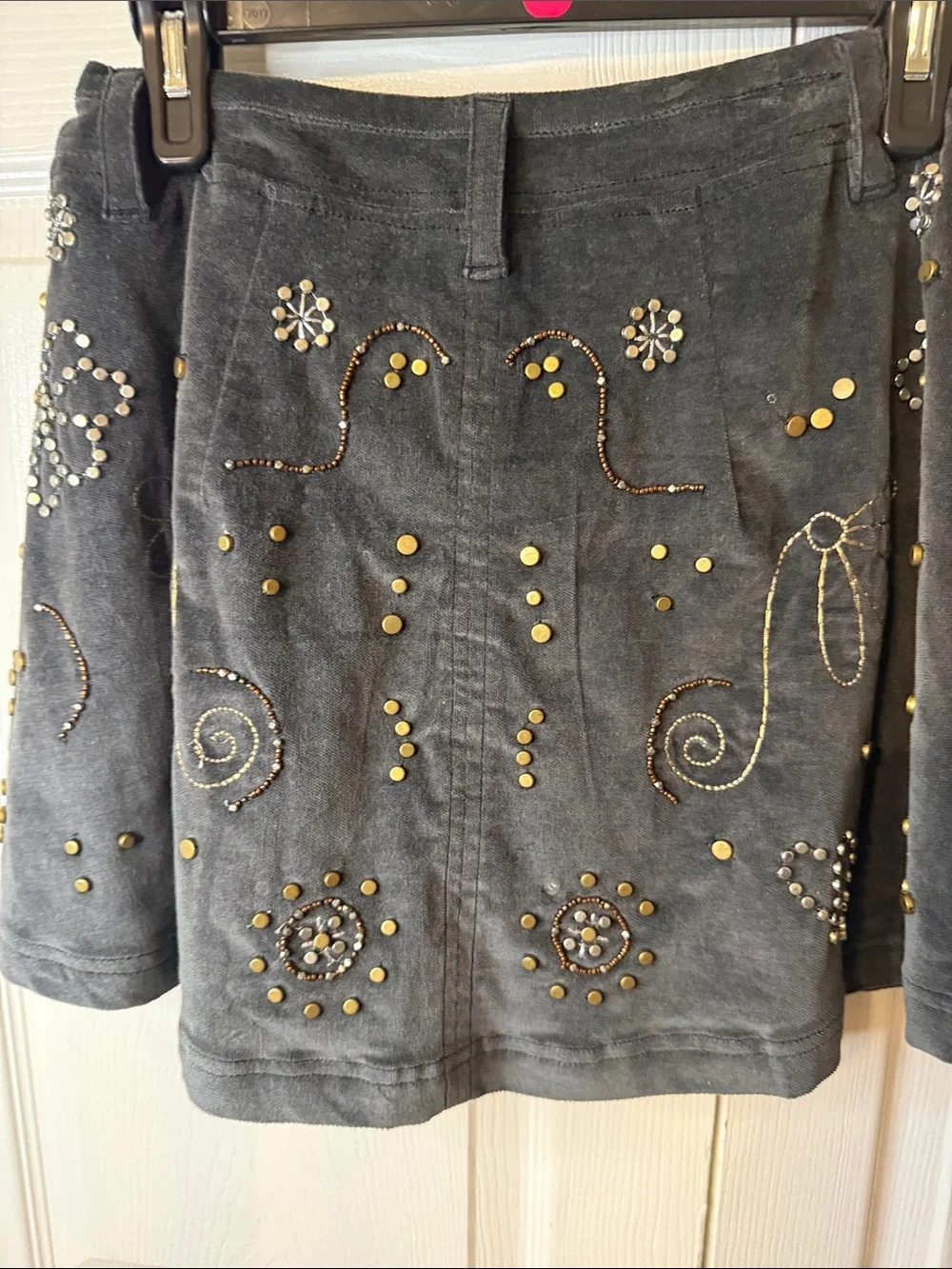 Free People Quetzal Black Embellished Bird-Embroidered Mini Skirt - Picture 3 of 4